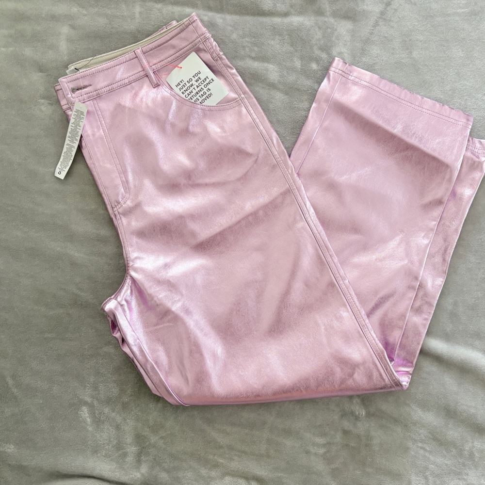 Iridescent Pink Metallic Jeans